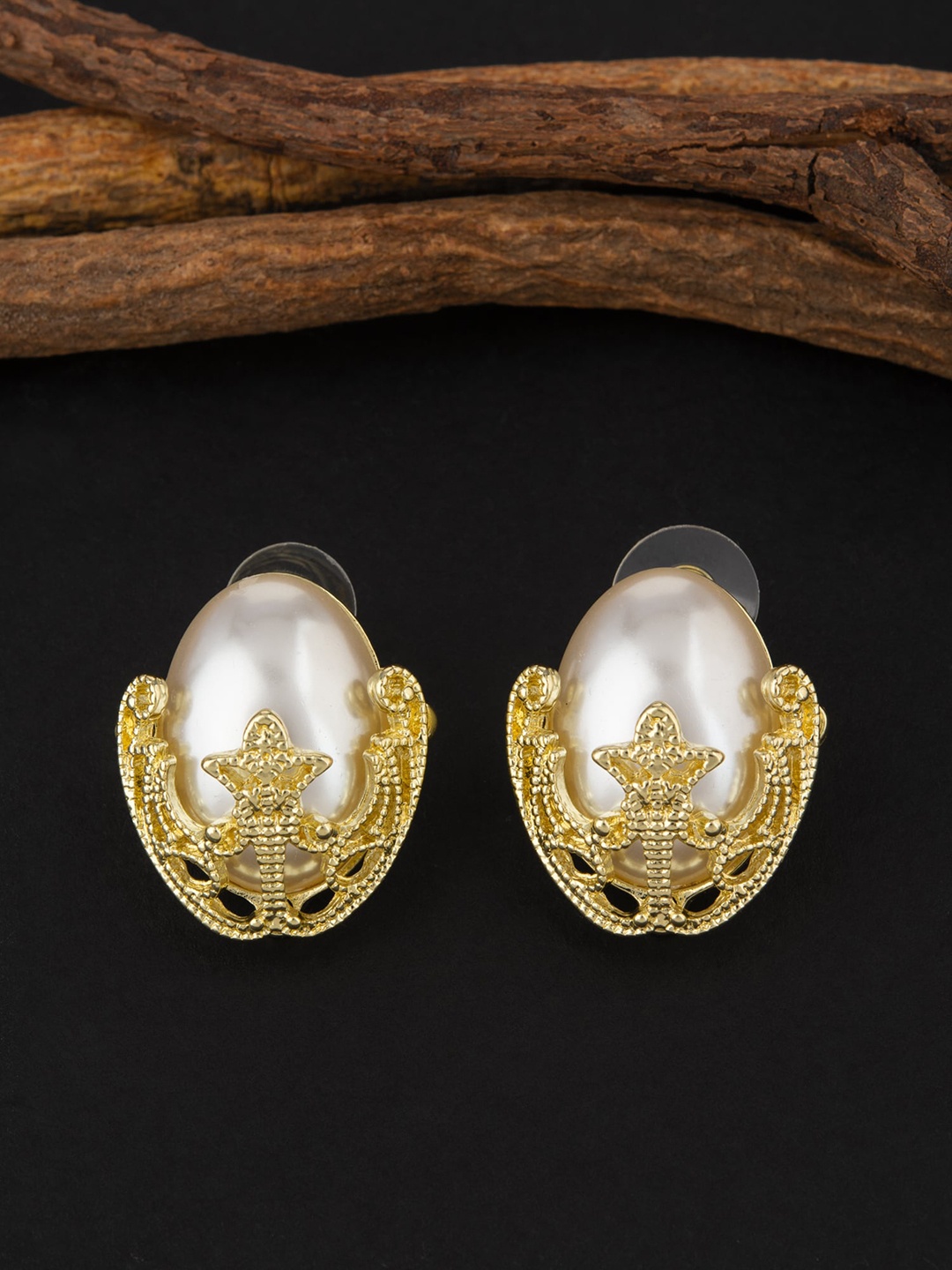 

E2O Gold-Plated Contemporary Studs Earrings