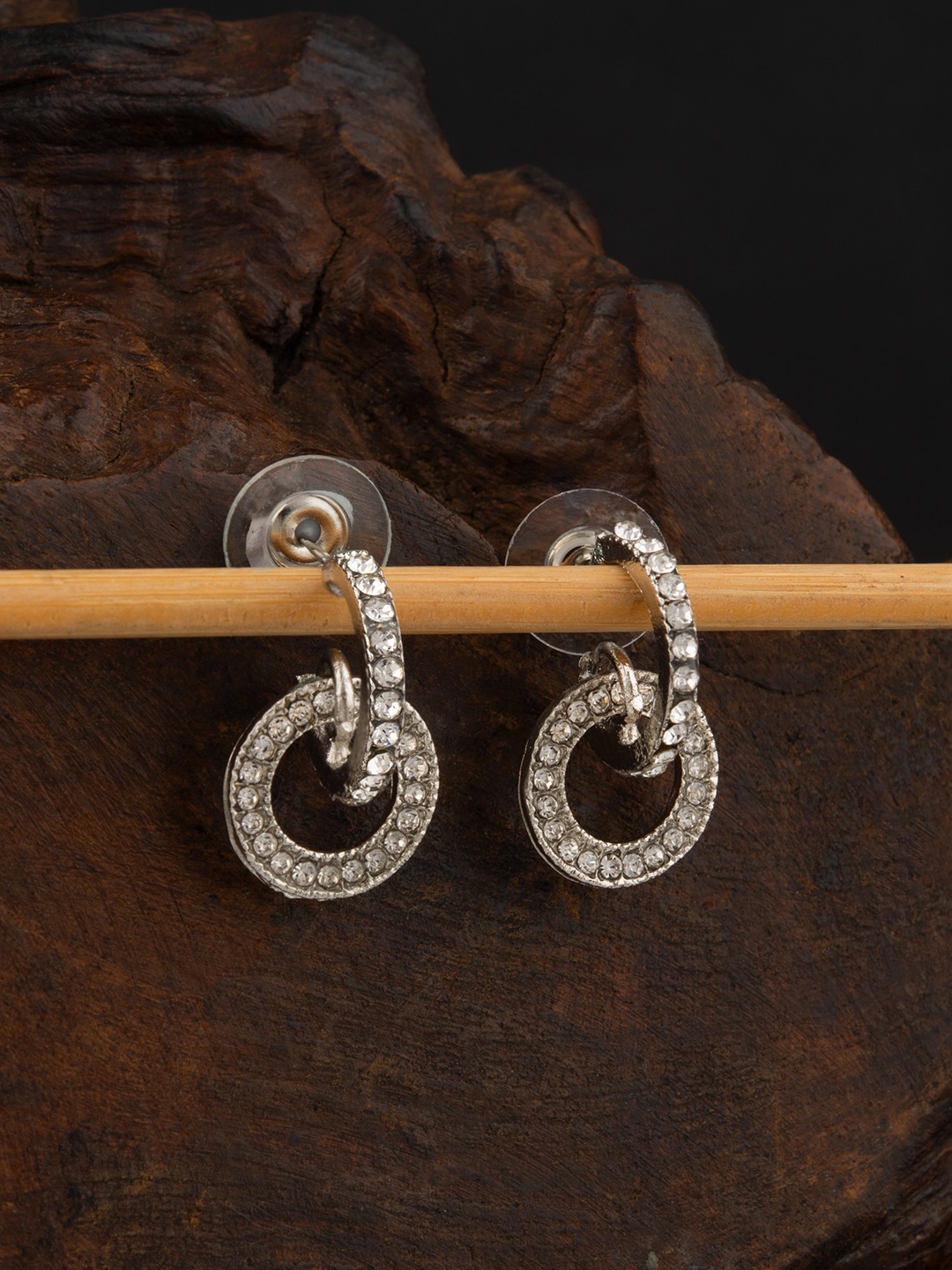 

E2O Silver-Plated Contemporary Drop Earrings