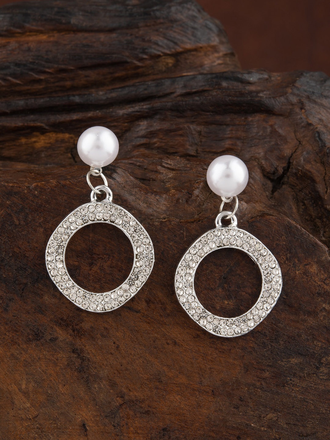 

E2O Silver-Plated Contemporary Drop Earrings