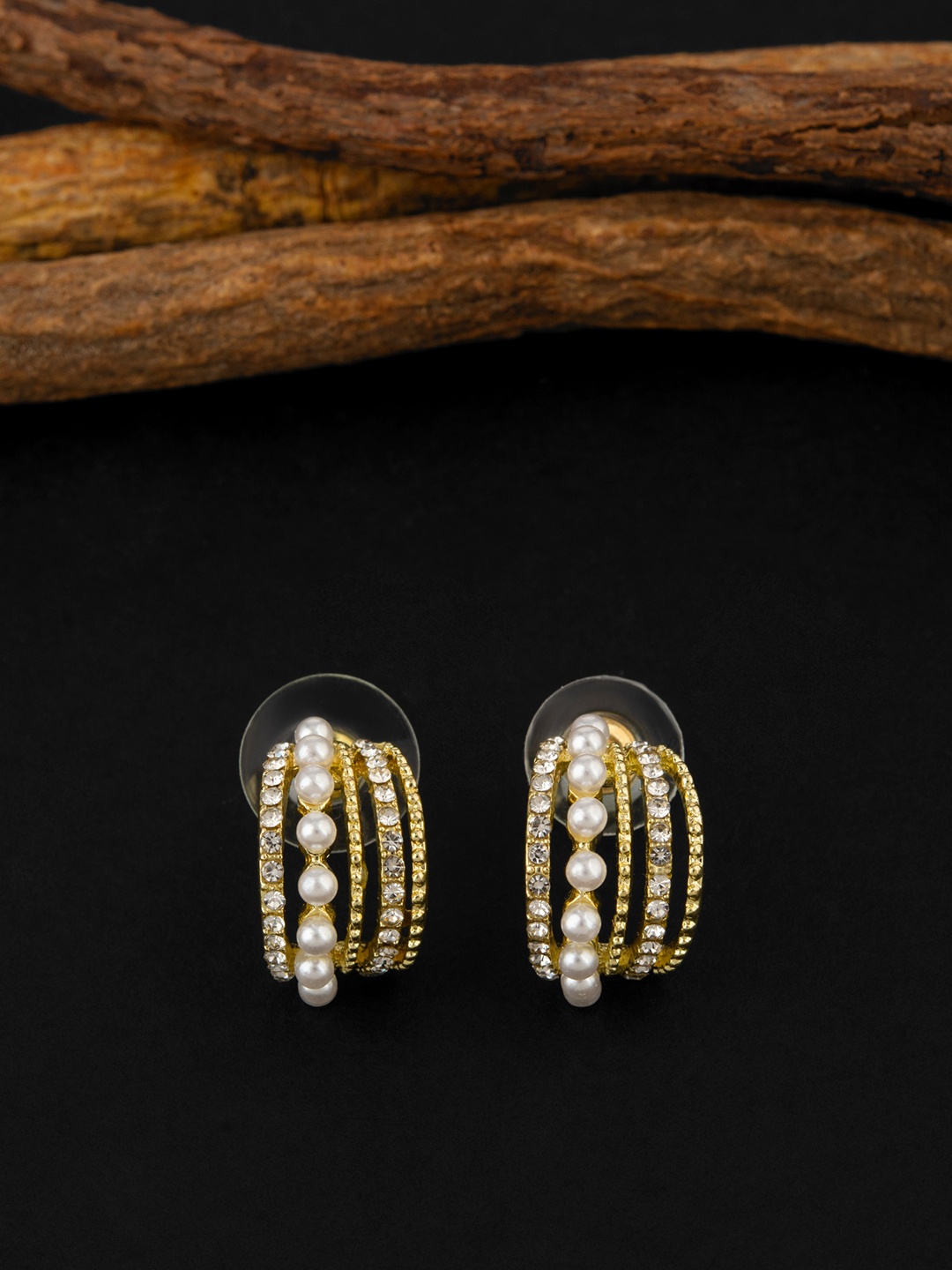 

E2O Gold-Plated Contemporary Studs Earrings