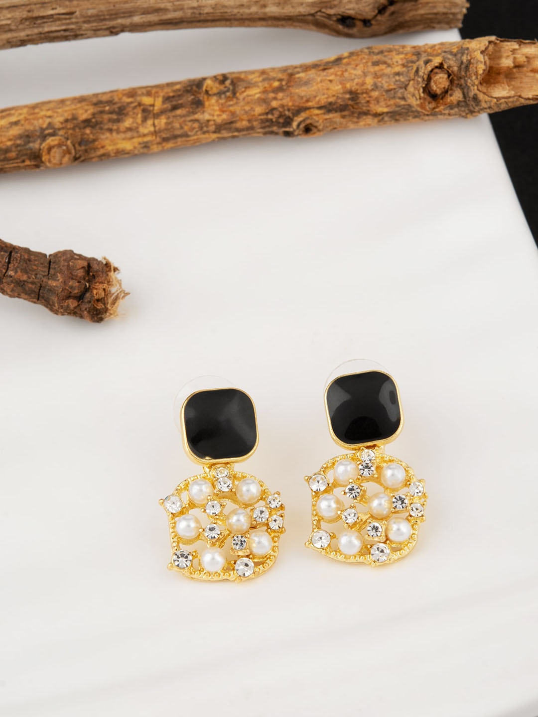 

E2O Gold-Plated Contemporary Drop Earrings