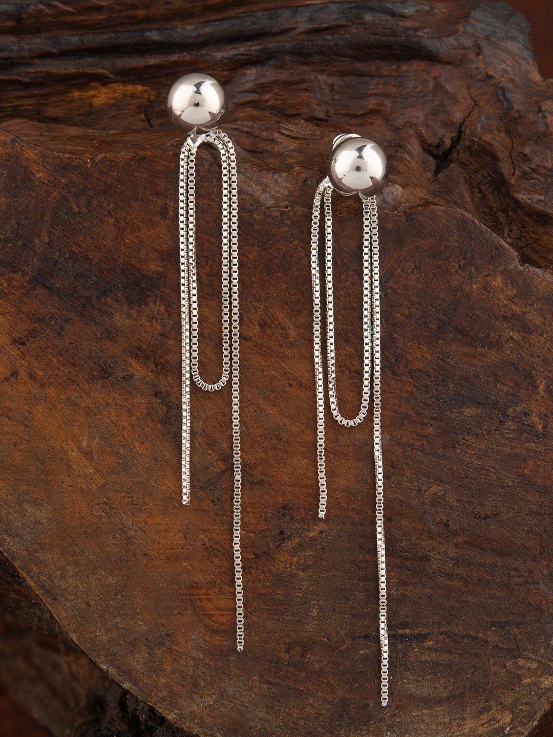

E2O Silver Plated Contemporary Drop Earrings