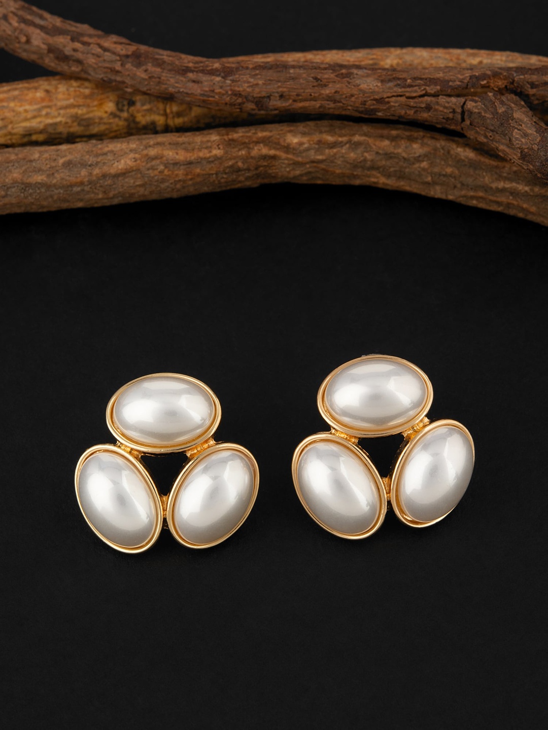 

E2O Gold Plated Pearls Beaded Studs Earrings