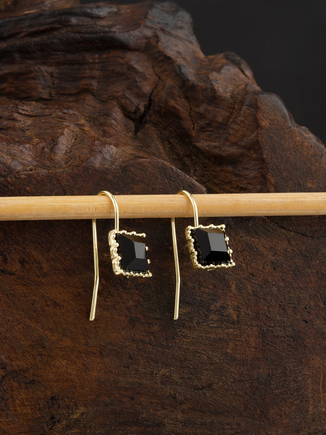 

E2O Gold Plated Stone Studded Drop Earrings