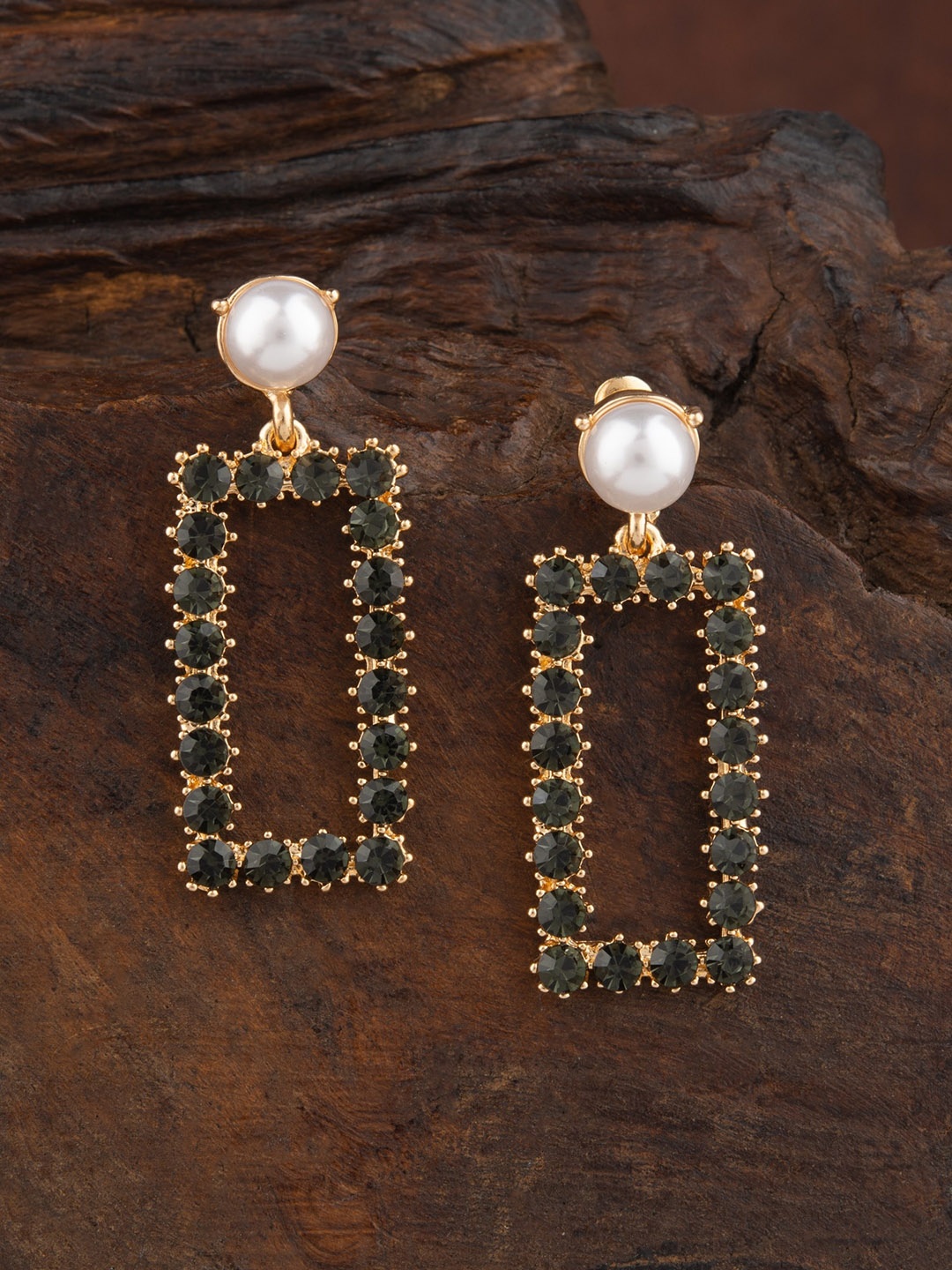 

E2O Gold-Plated Square Shaped Drop Earrings