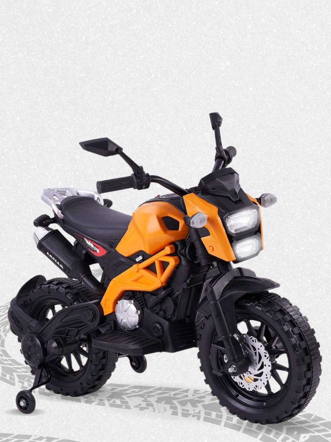 

Baby Moo Kids Rechargeable Battery Operated Ride-On Bike, Orange