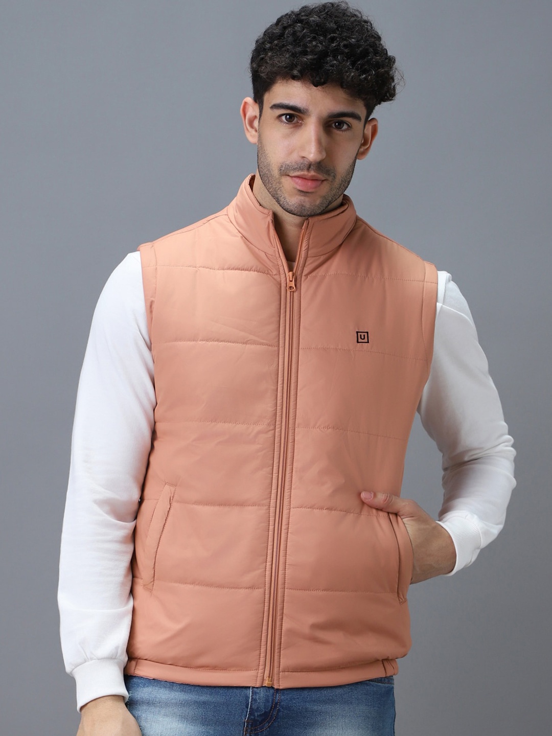 

Urbano Fashion Men Gilet Puffer Jacket, Pink