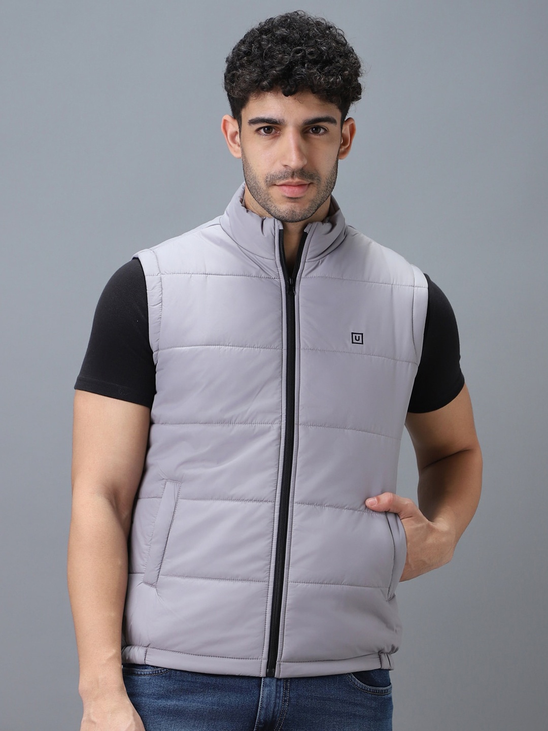

Urbano Fashion Men Gilet Puffer Jacket, Grey
