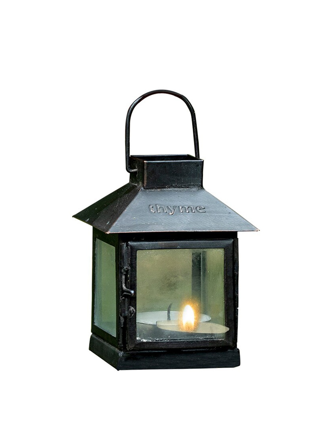 

ellementry 2 Pcs Black Metal Square Lantern with T-Light