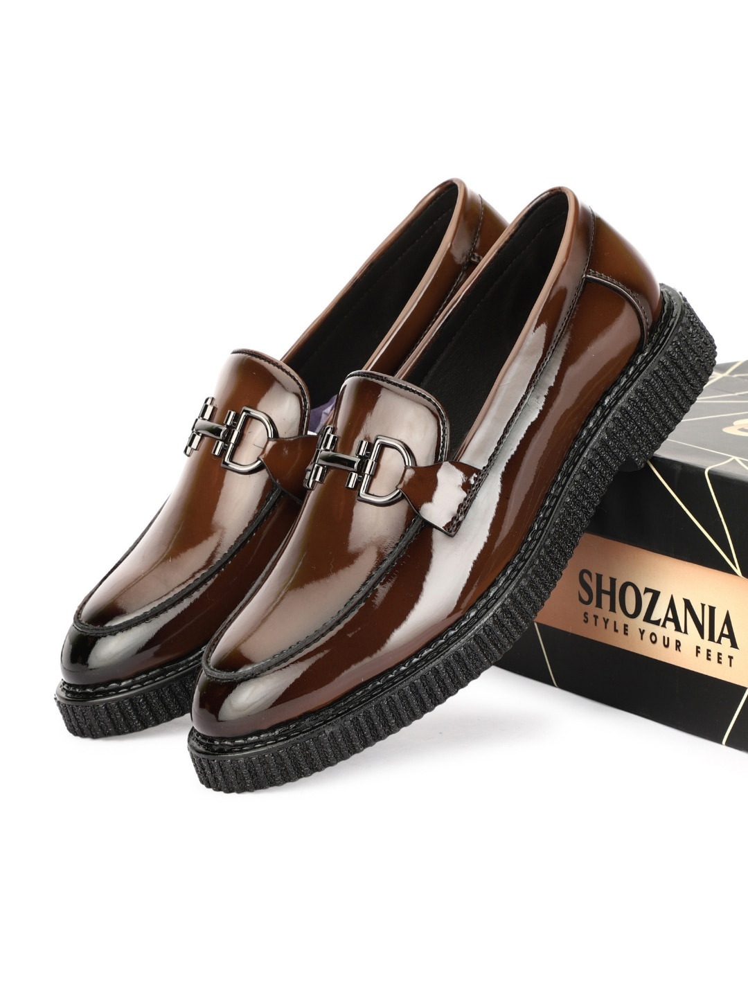 

SHOZANIA Men Leather Formal Loafers, Tan