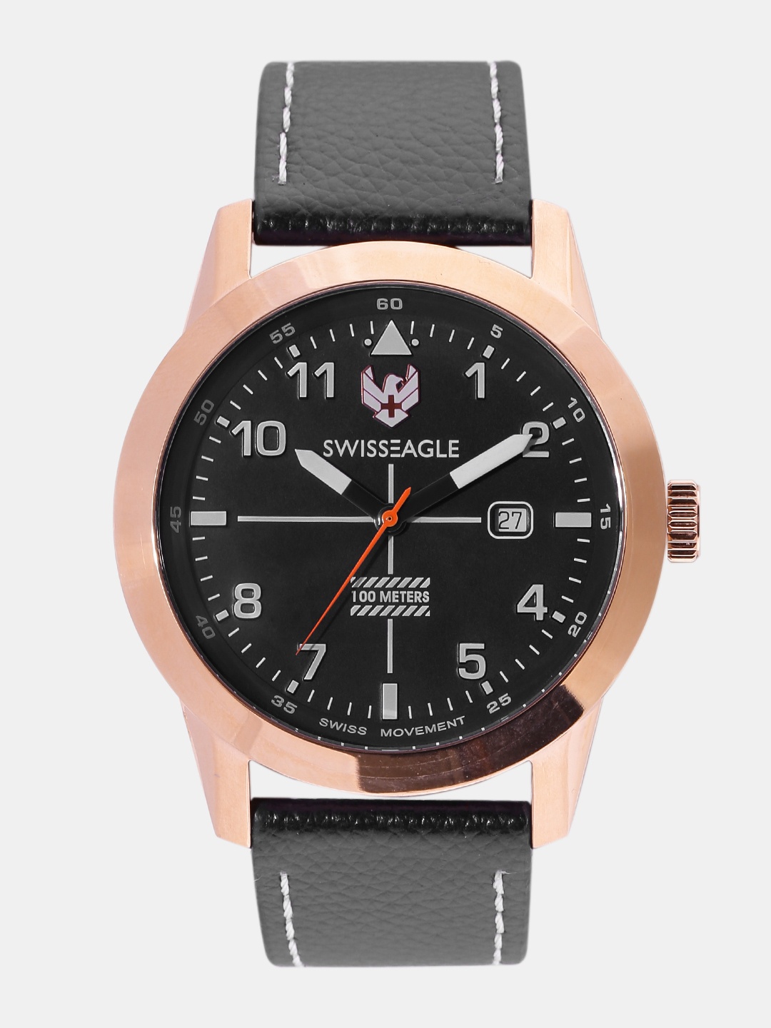 

Swiss Eagle Men Black Analogue Watch SE-9122-01