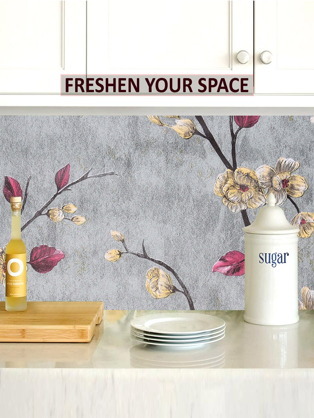 

Kuber Industries Grey & Purple 2 Pieces Printed Water Resistant Wallpapers
