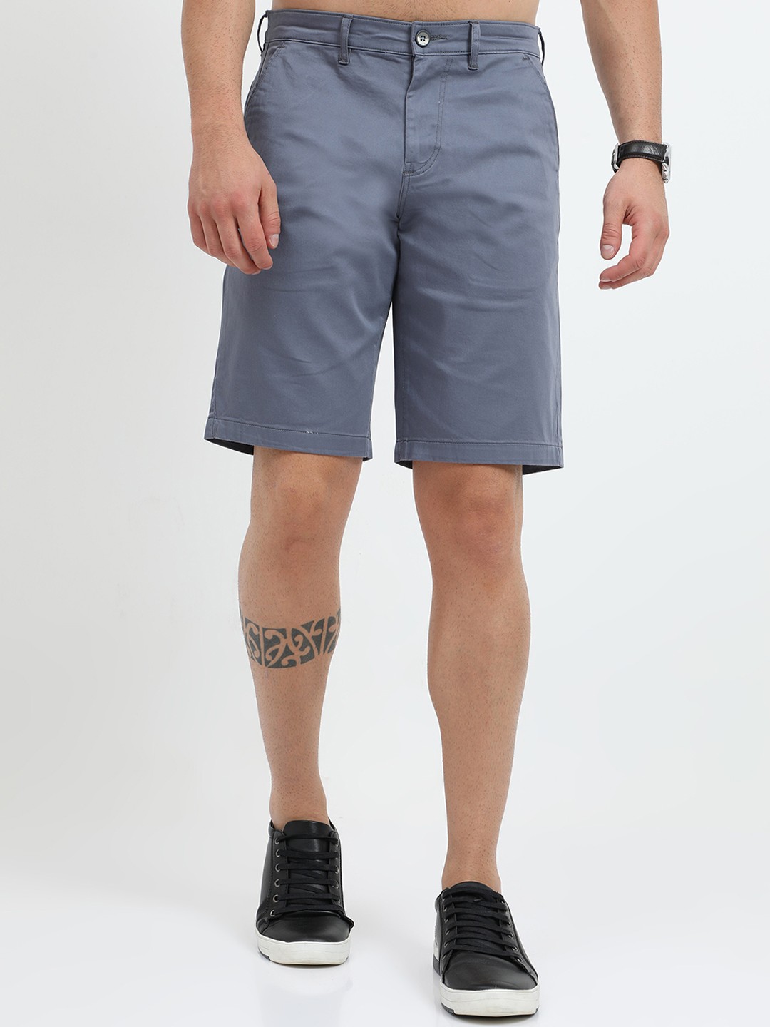 

Old Grey Men Mid-Rise Slim Fit Cotton Chino Shorts