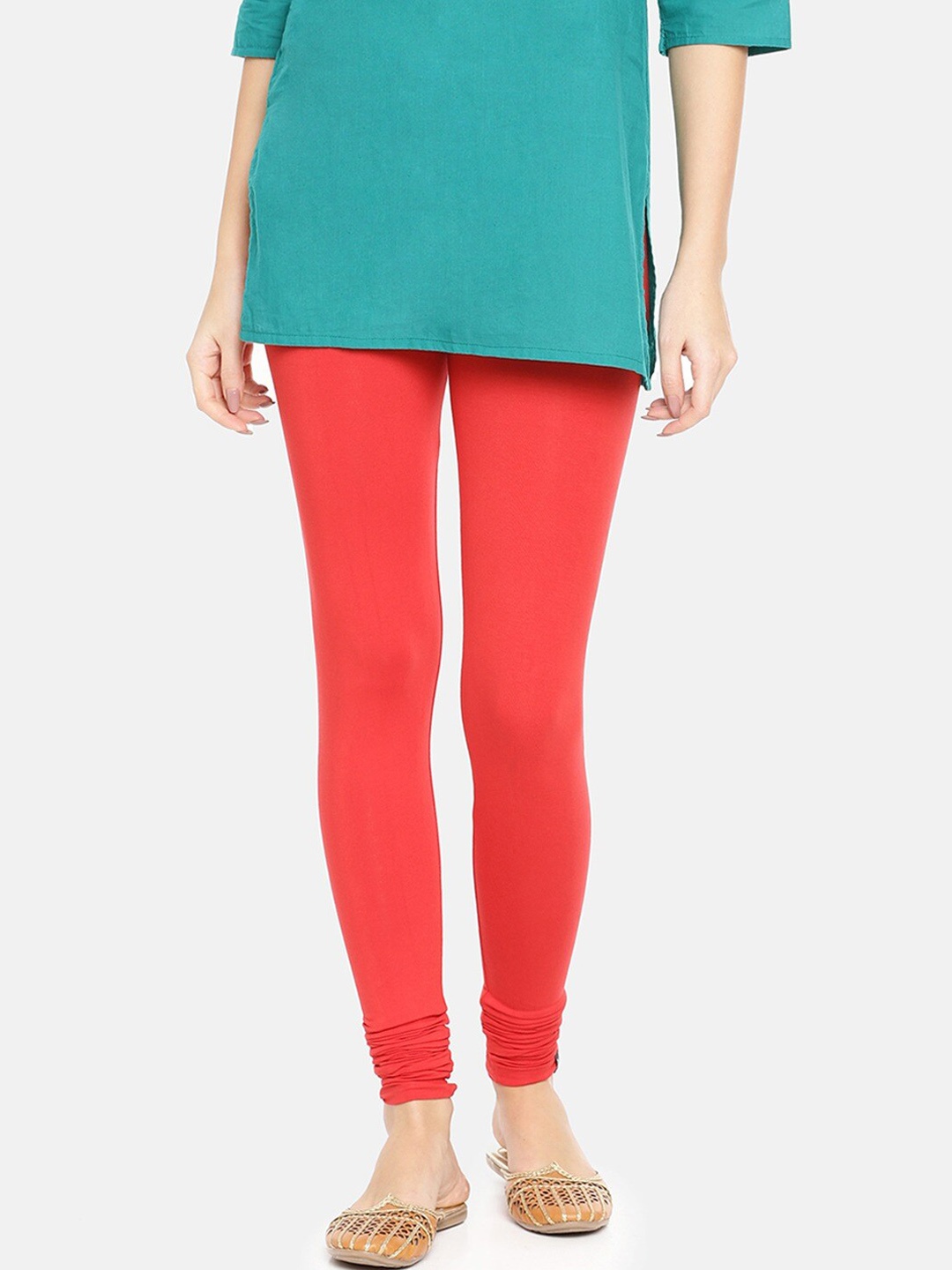 

TWIN BIRDS Churidar Length Leggings, Red