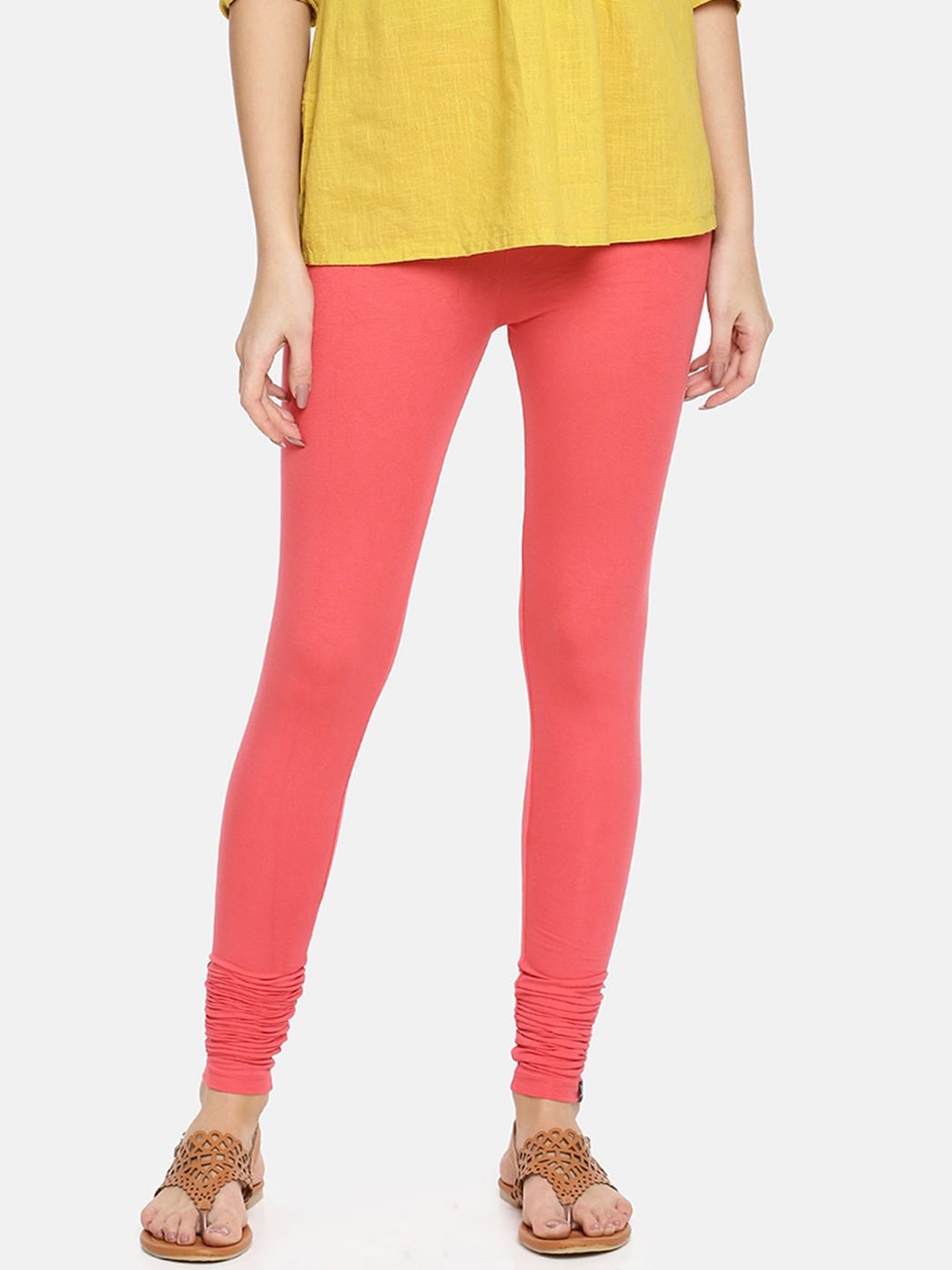 

TWIN BIRDS Women Churidar-Length Leggings, Coral