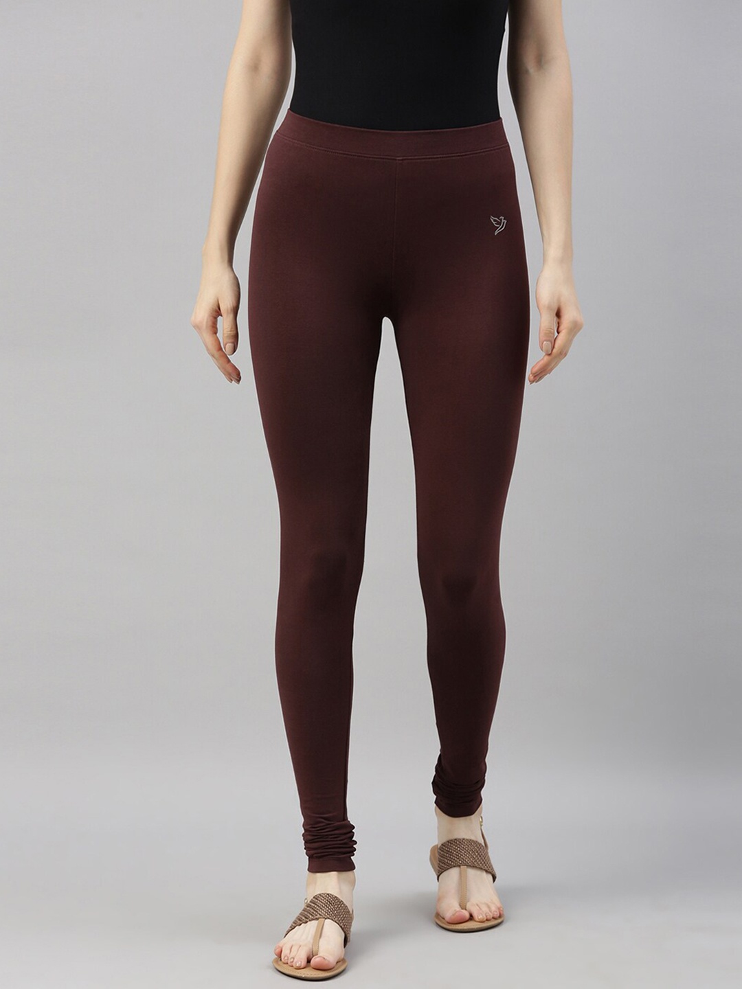 

TWIN BIRDS Cotton Churidar Length Leggings, Burgundy