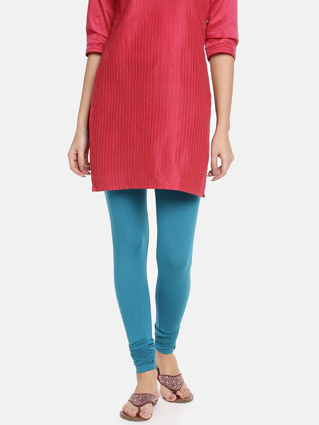 

TWIN BIRDS Churidar Length Leggings, Teal