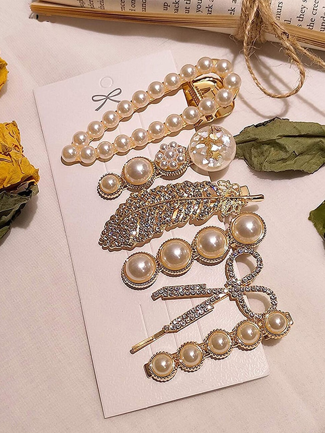 

ANNA CREATIONS Embellished Alligator Hair Clip, Gold