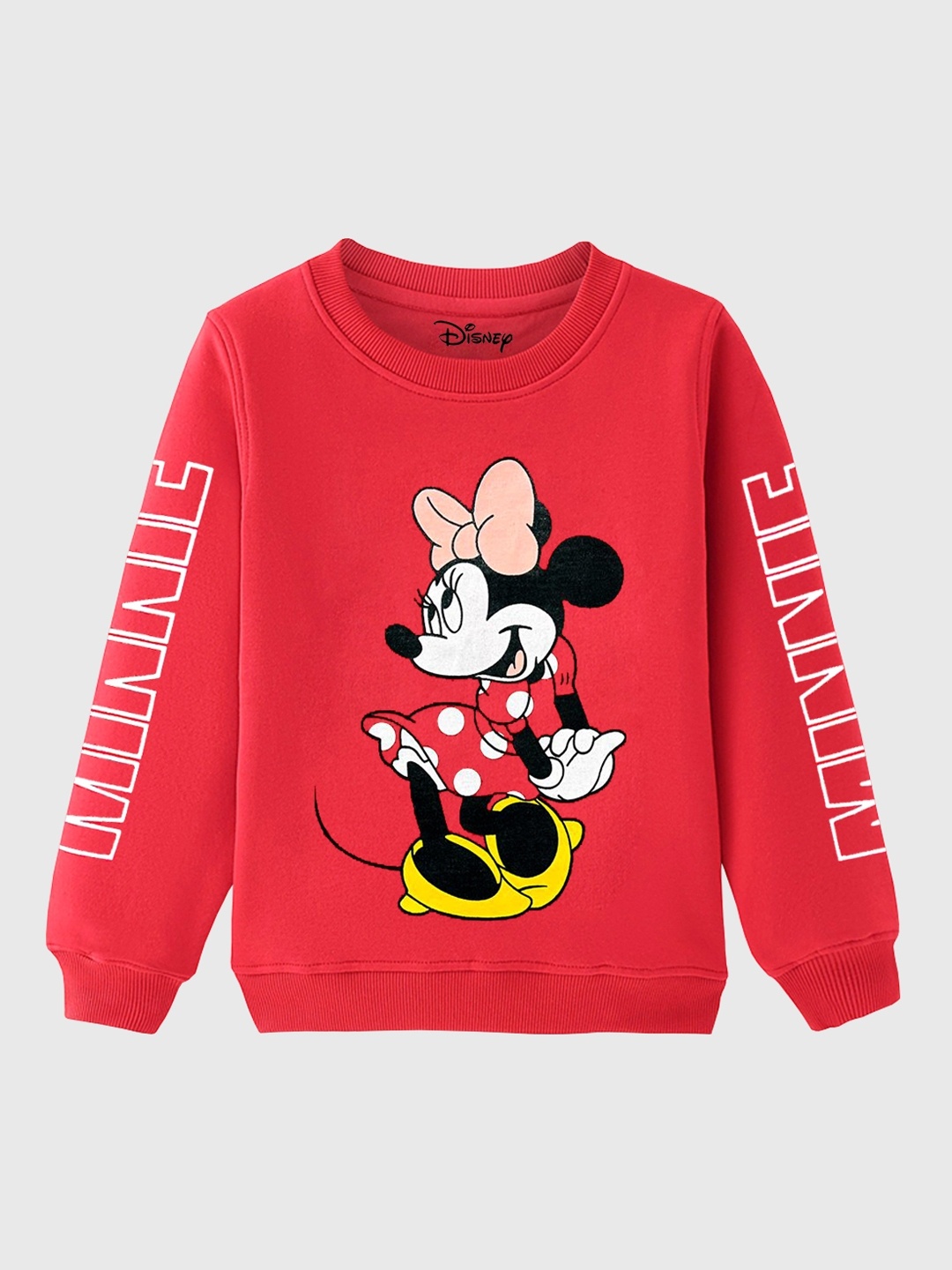 

KUCHIPOO Girls Minnie Mouse Printed Sweatshirt, Red