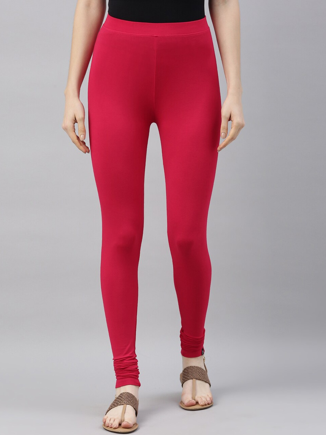 

TWIN BIRDS Churidar-Length Leggings, Red