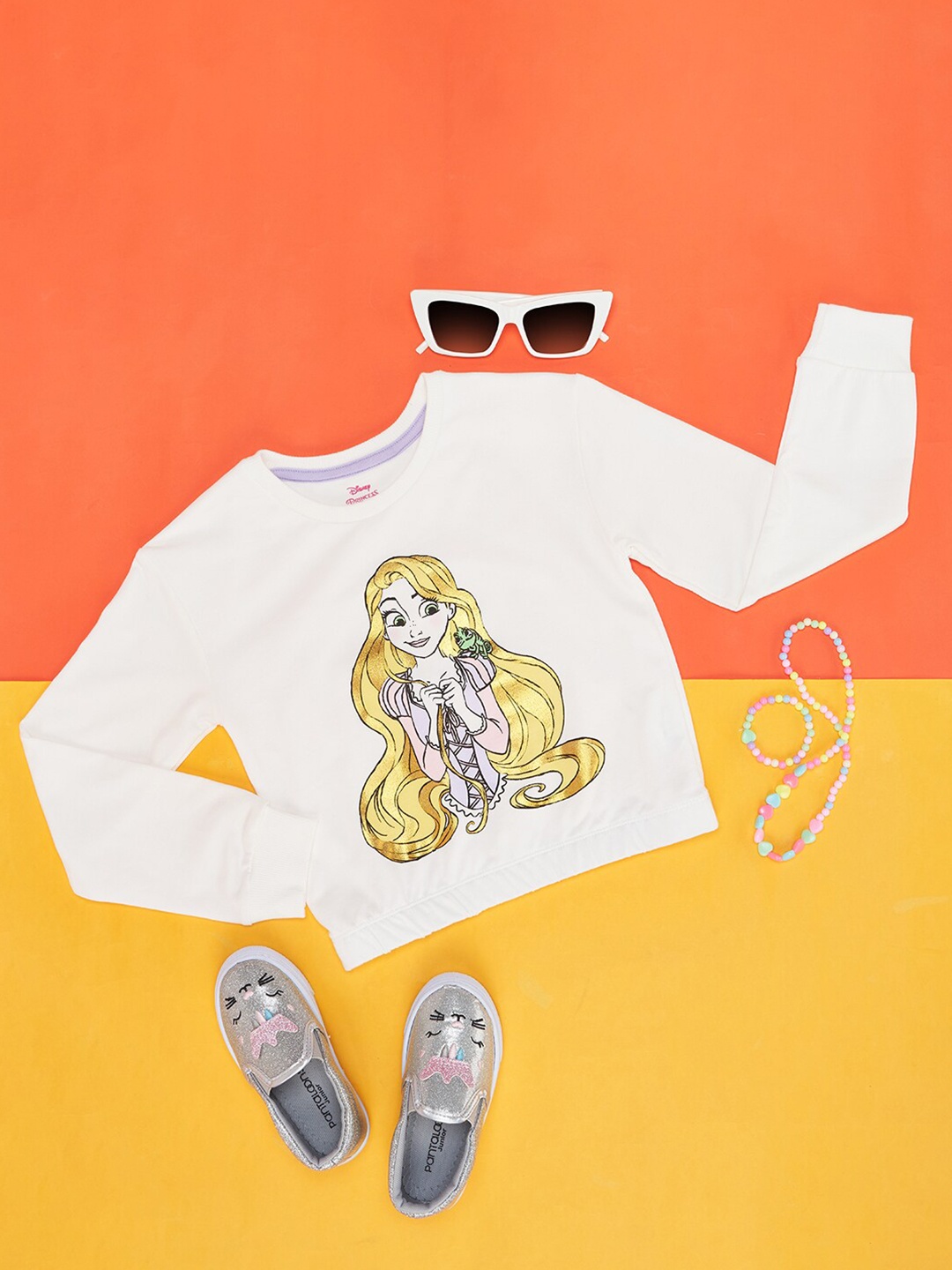 

Pantaloons Junior Girls Graphic Printed Cotton T-shirt, Off white