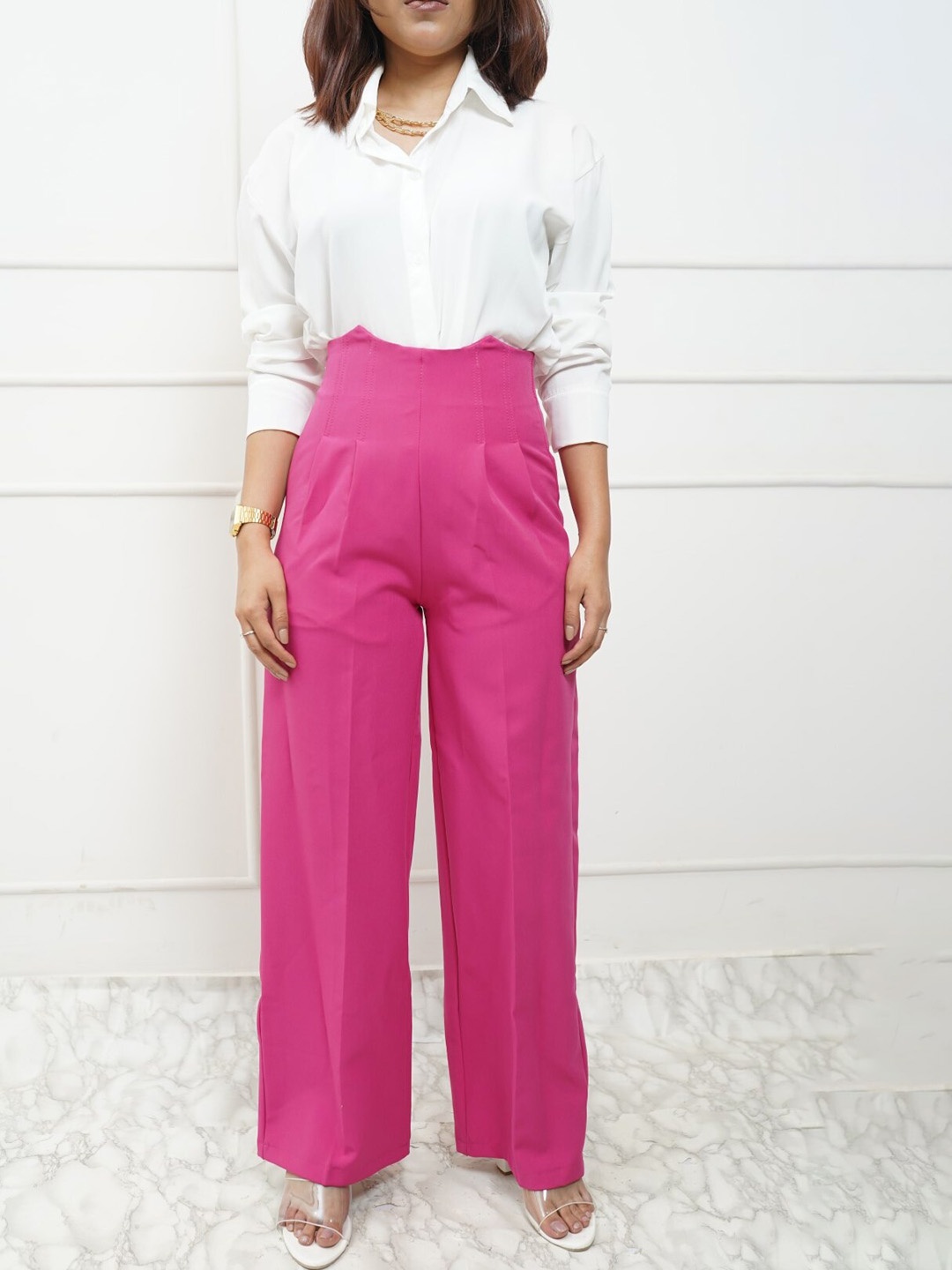 

StyleAsh Shirt With Corset Trouser, White