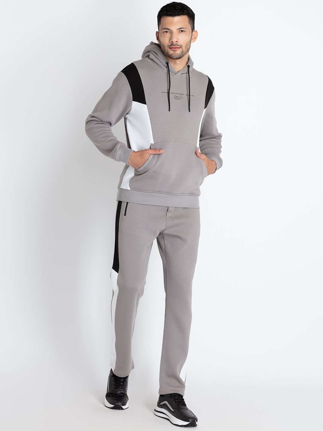

Status Quo Colourblocked Hooded Tracksuit, Grey