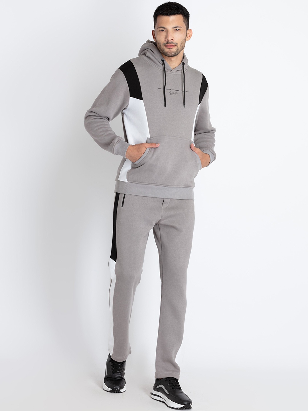 

Status Quo Colourblocked Hooded Tracksuit, Grey