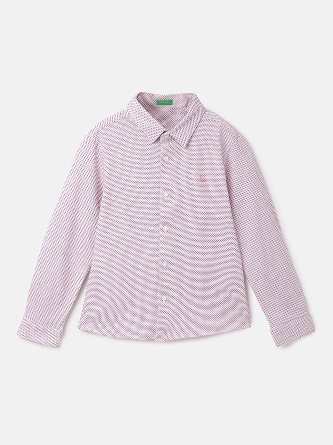 

United Colors of Benetton Boys Micro Ditsy Printed Cotton Casual Shirt, Pink
