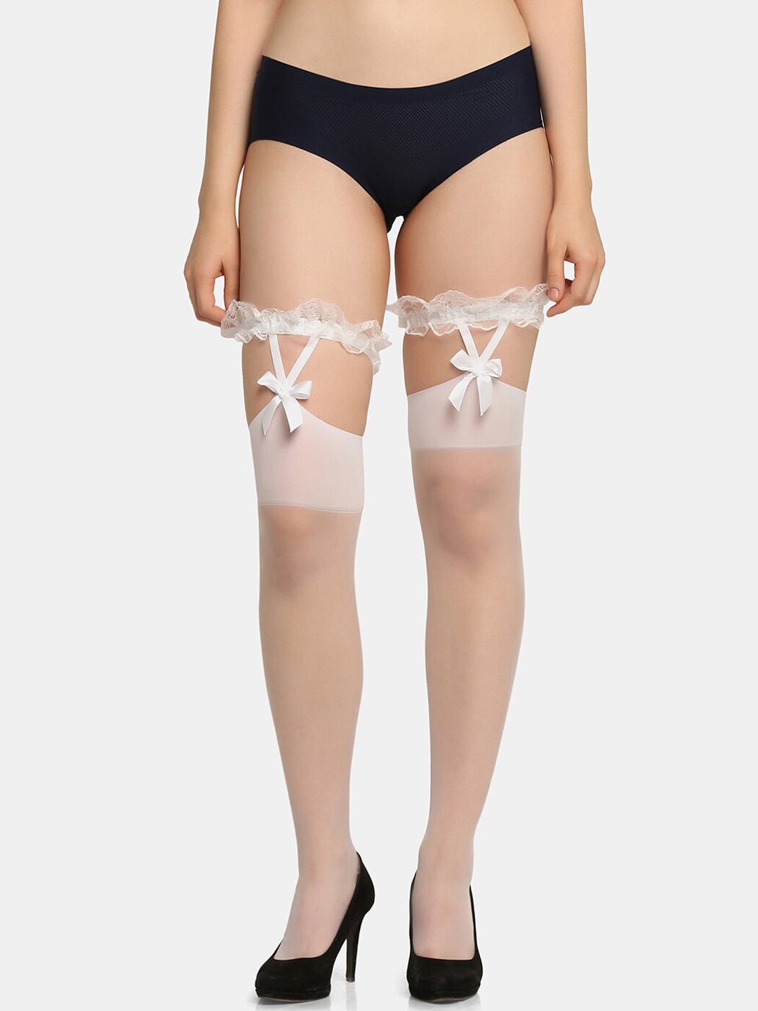 

Da Intimo Women Semi-Sheer Stockings, White