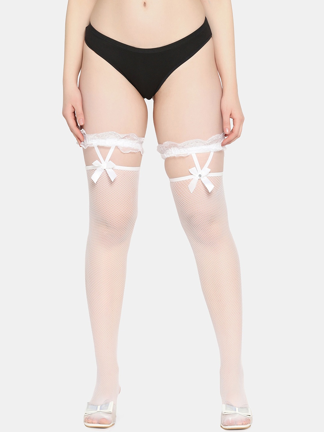 

Da Intimo Women Semi-Sheer Stockings, White