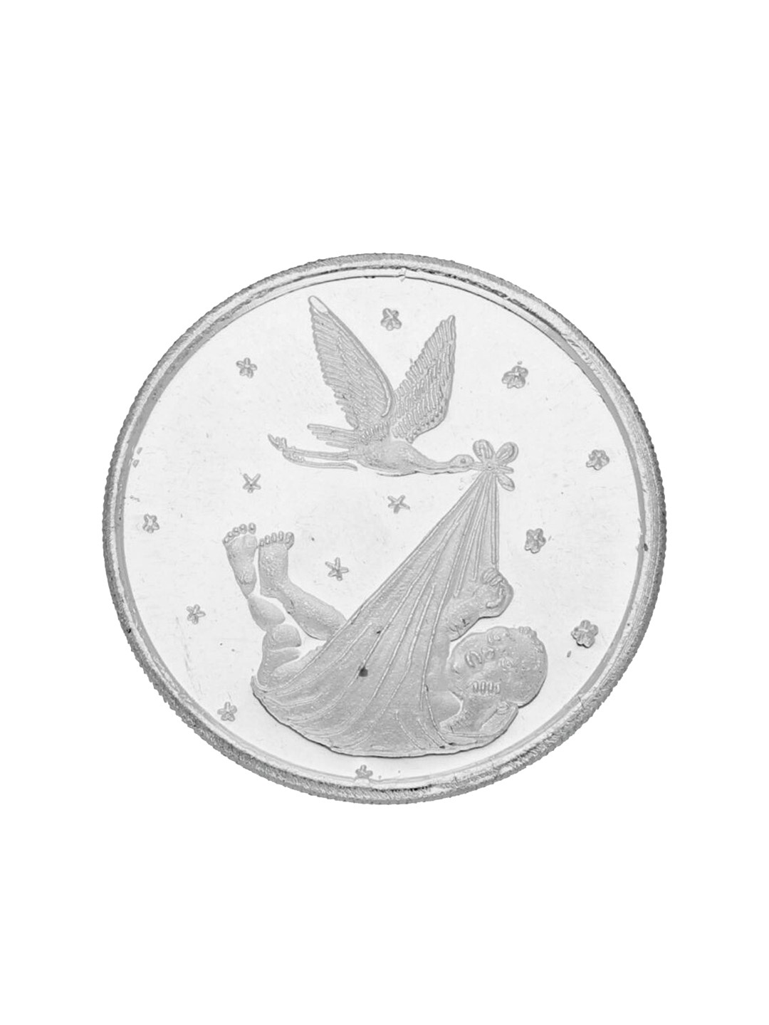 

Sri Jagdamba Pearls Dealer New Born Baby Gift Silver Coin-10 gram