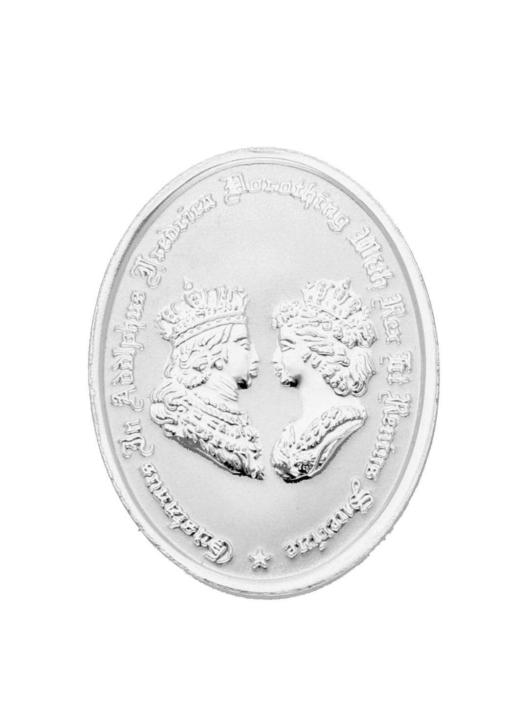

Sri Jagdamba Pearls Dealer Raja Rani Silver Coin-10gm