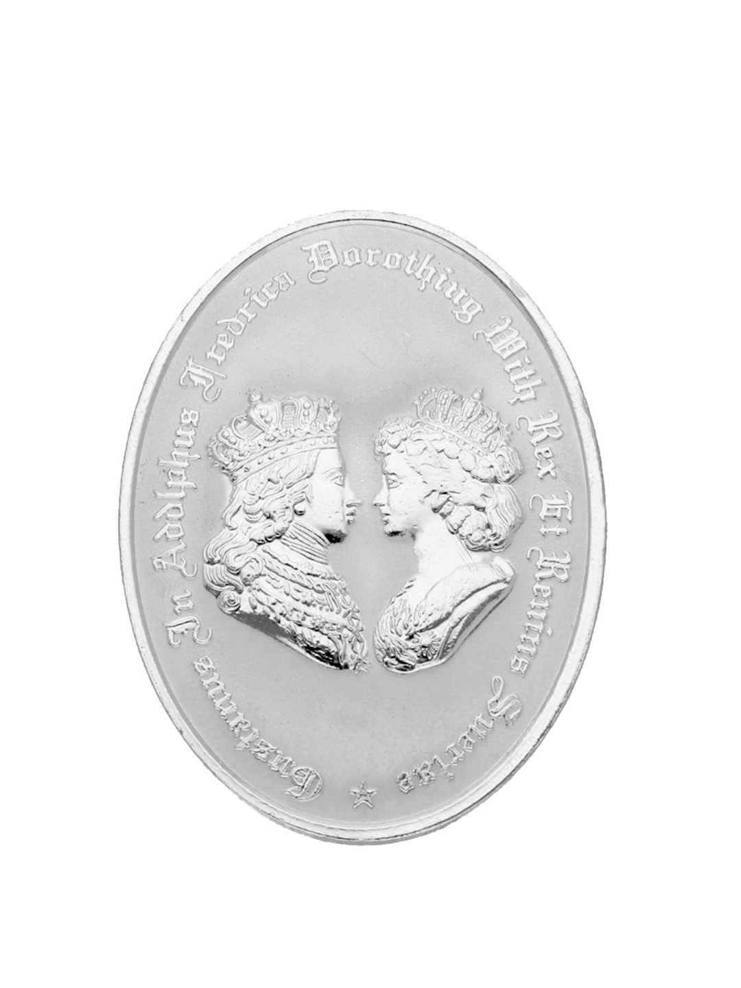 

Sri Jagdamba Pearls Dealer Raja Rani Silver Coin-10gm