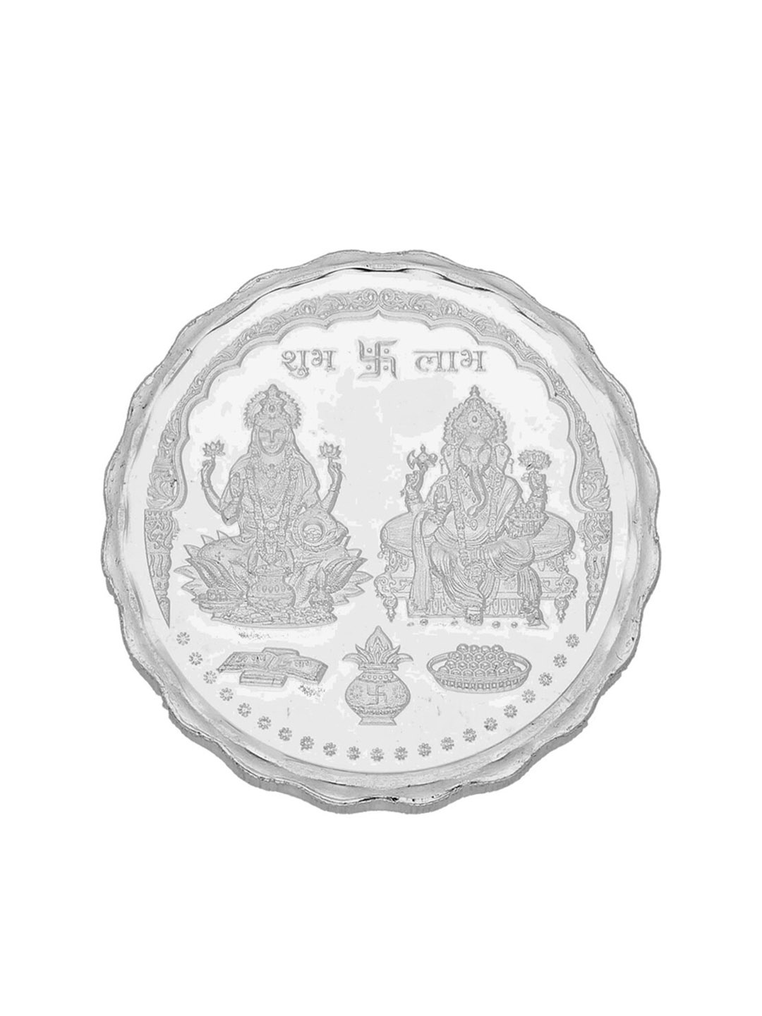 

Sri Jagdamba Pearls Dealer Lakshmi Ganesh Silver Coin-100gm
