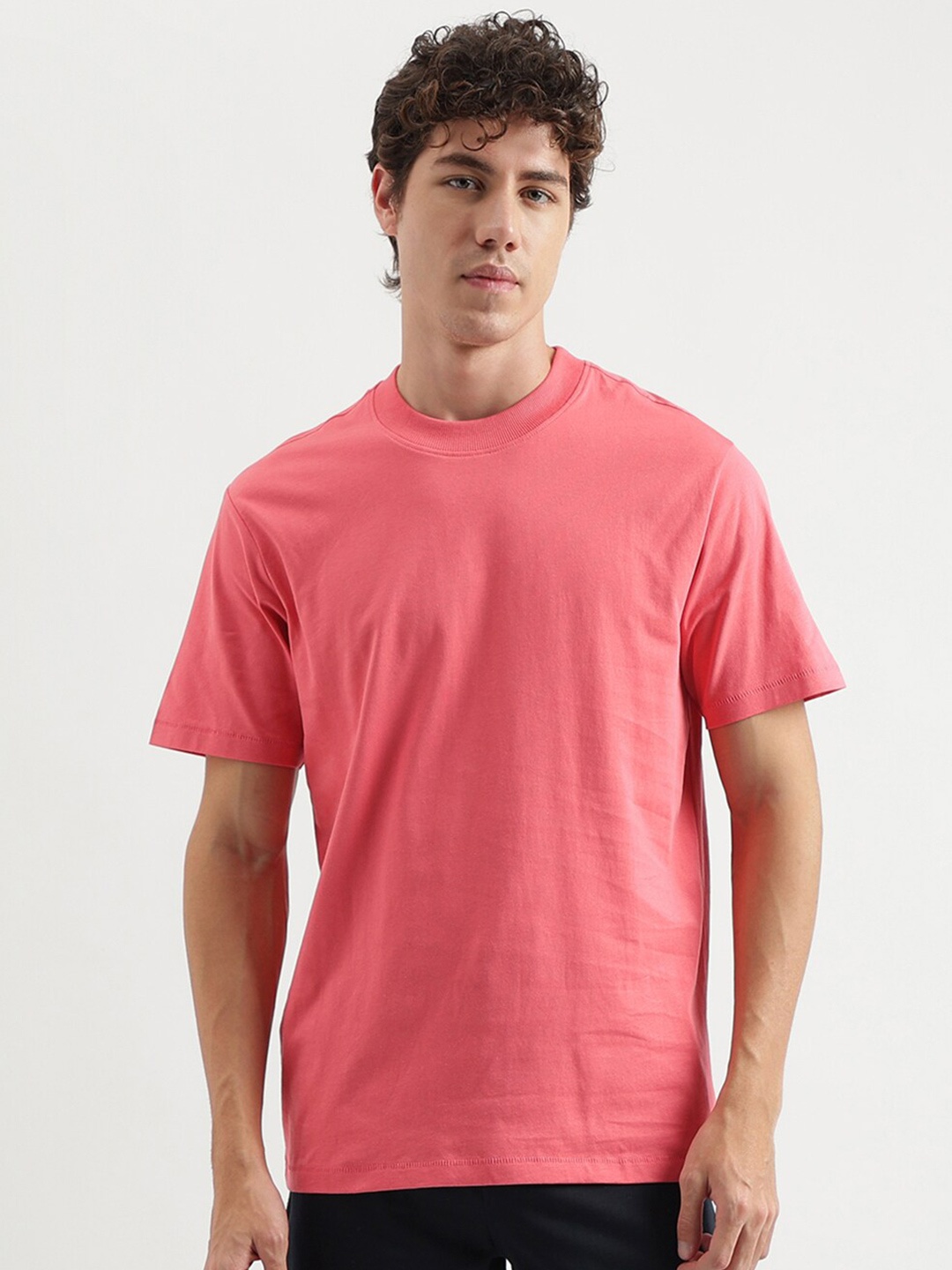 

United Colors of Benetton Round Neck Pure Cotton Relaxed Fit T-shirt, Pink