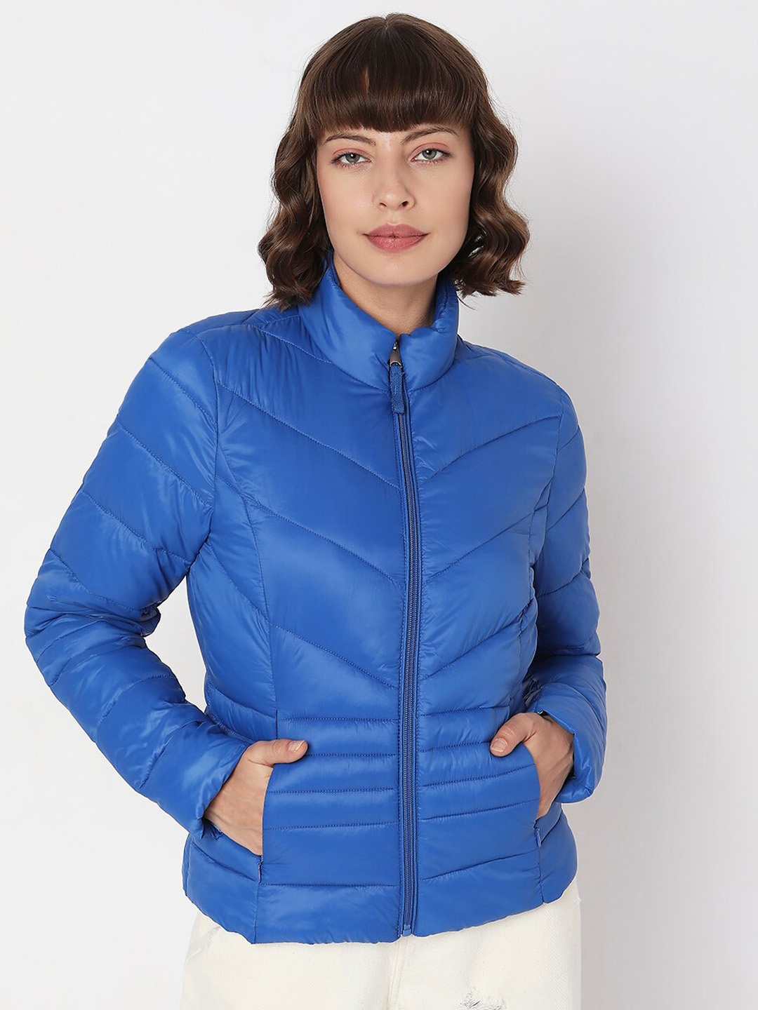 

Vero Moda Mock Collar Puffer Jacket, Blue