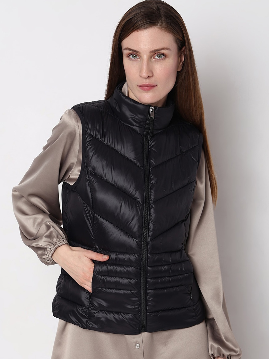 

Vero Moda Stand Collar Puffer Jacket, Black