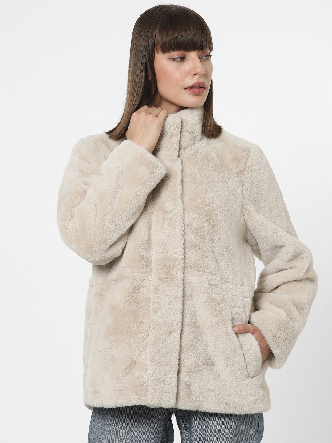 

Vero Moda Mock Collar Tailored Jacket, Off white