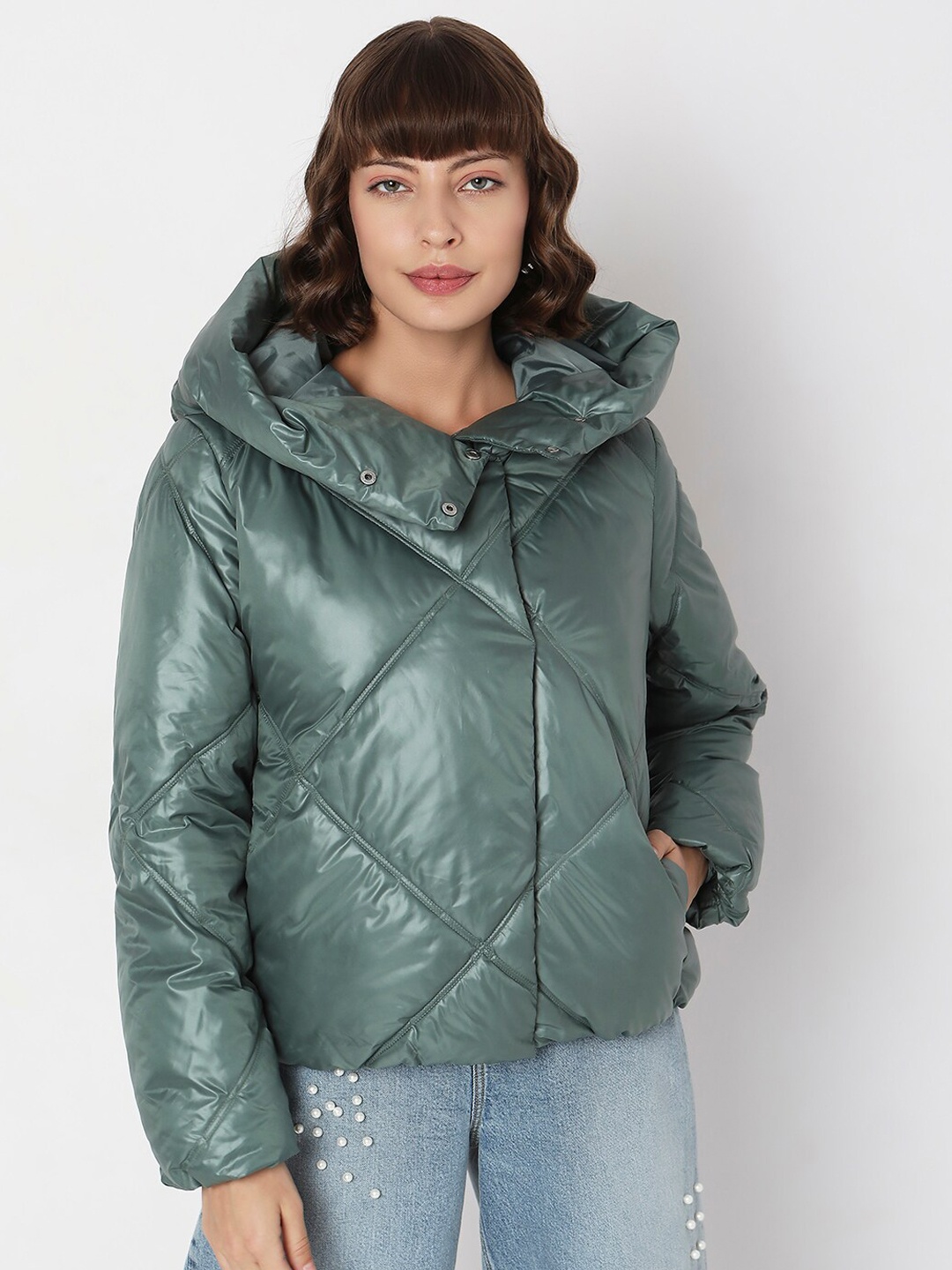 

Vero Moda Hooded Puffer Jacket, Green