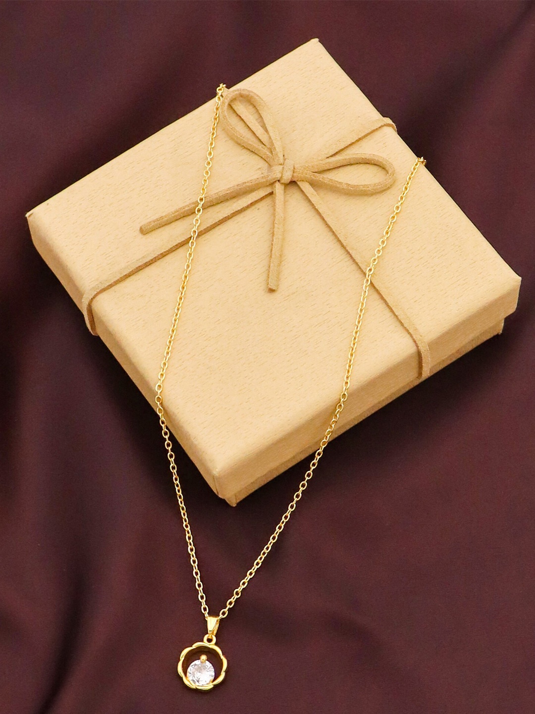 

Ramdev Art Fashion Jwellery Pack Of 3 Gold-Plated Stone-Studded Necklaces