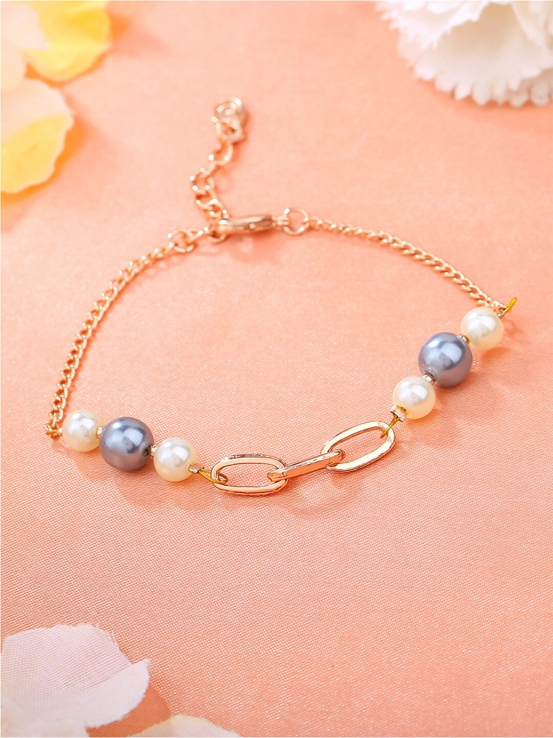 

Estele Rose Gold-Plated Beaded Link Bracelet