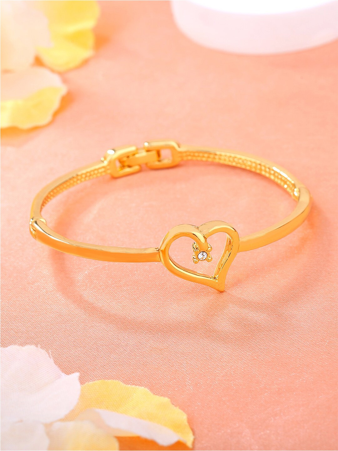 

Estele Gold-Plated Crystal-Studded Bangle-Style Bracelet