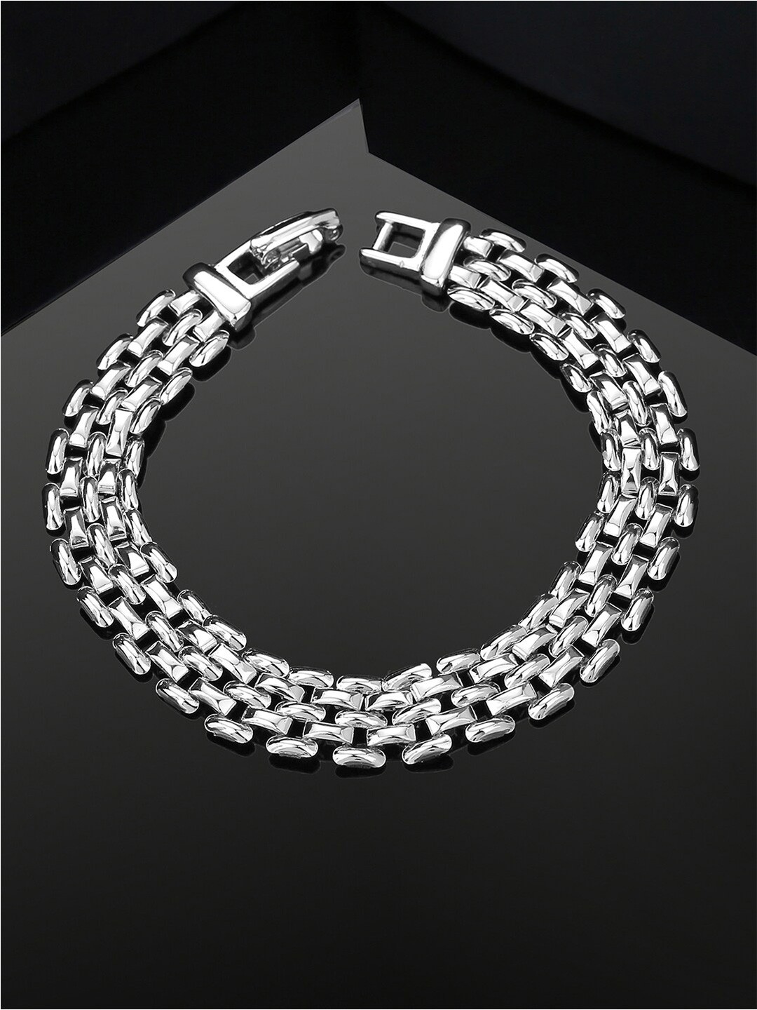 

Estele Rhodium-Plated Link Bracelet, Silver