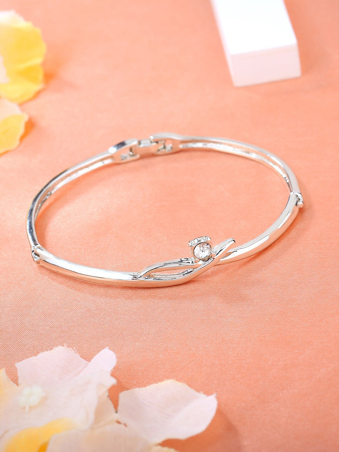 

Estele Crystals Rhodium-Plated Link Bracelet, Silver