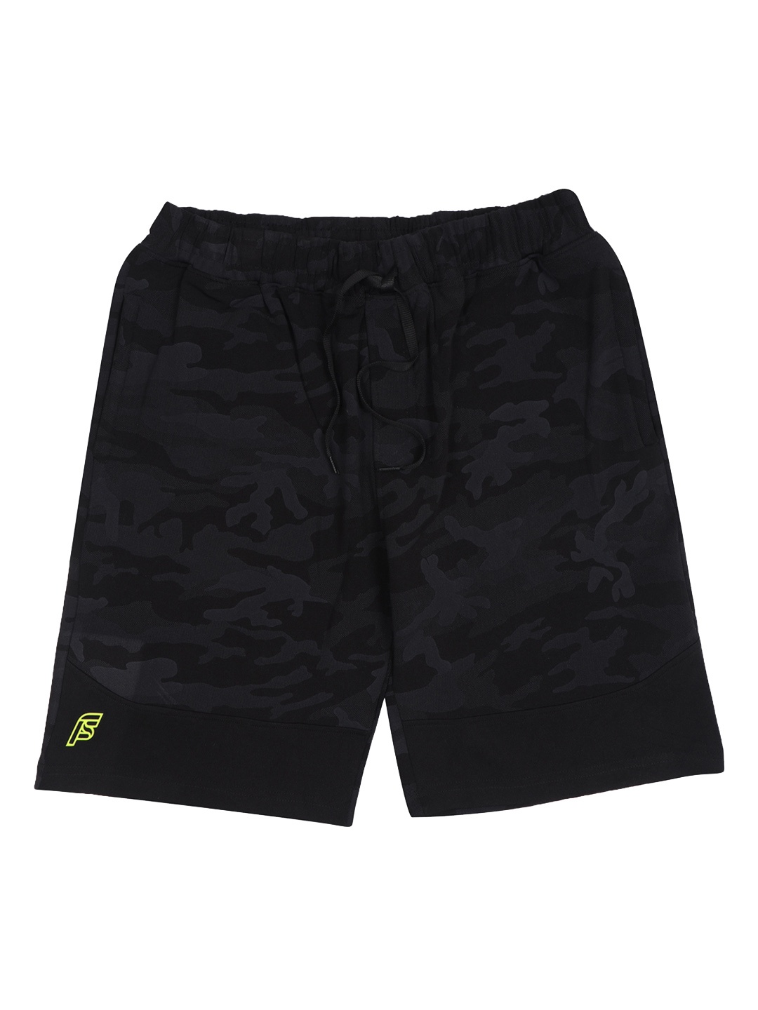 

F&S Boys Camouflage Printed Rapid-Dry High-Rise Shorts, Black