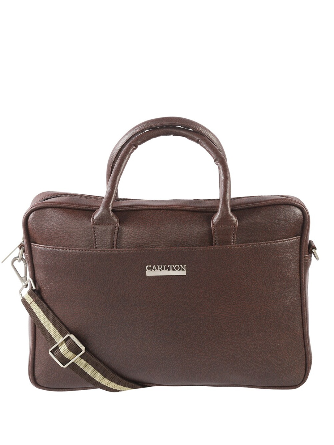 

Carlton London Unisex Padded 15 Inch Laptop Bag, Coffee brown