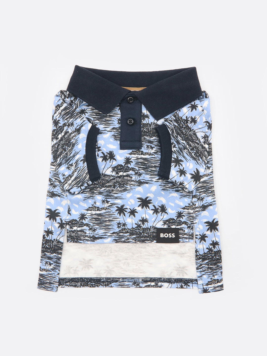 

BOSS Graphic Printed Pure Cotton Dog T-shirt, Blue