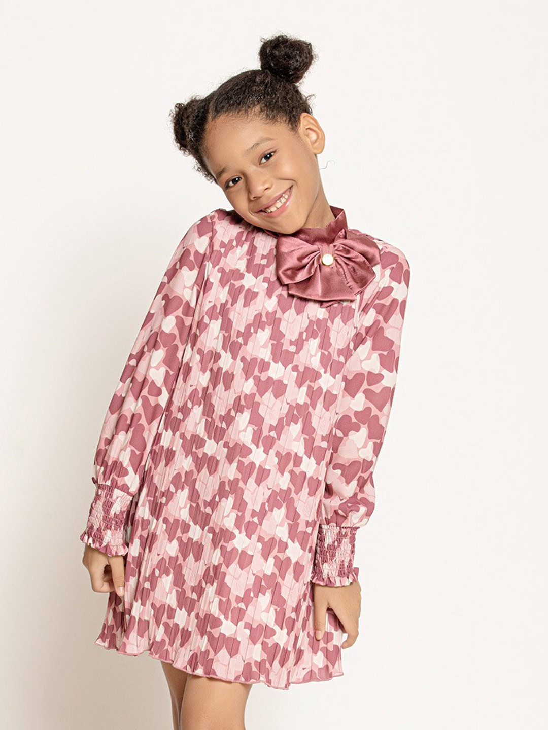 

One Friday Girls Floral Print A-Line Dress, Pink