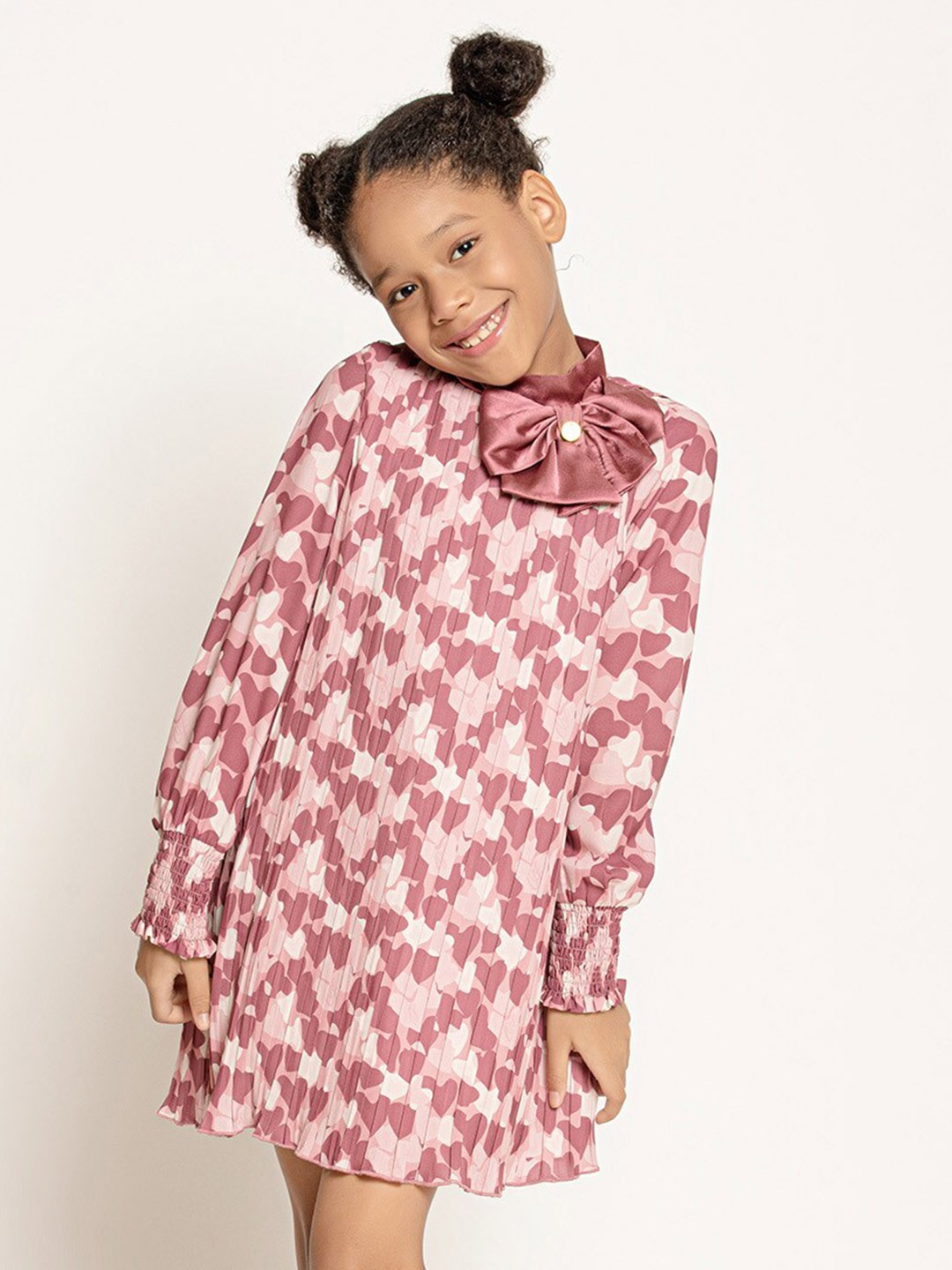 

One Friday Girls Conversational Printed A Line Dress, Pink